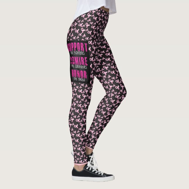 Leggings Cáncer de mama Soporte para Piernas Negras SU NOMB (Derecha)