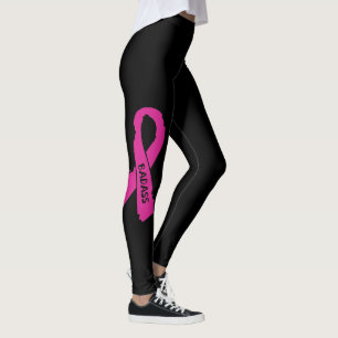 Leggings Cáncer de pecho rasgado Badass/de la cinta…