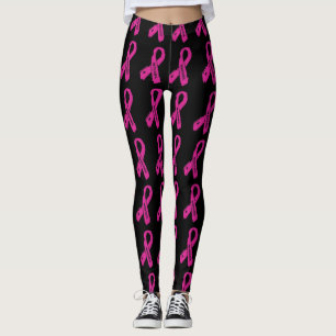 Leggings Cáncer de pecho rasgado guerrero de la cinta…