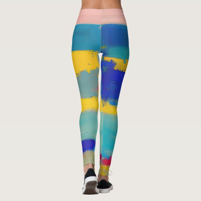 Leggings "Canción de cuna de limonada" Arte abstracto (Reverso)