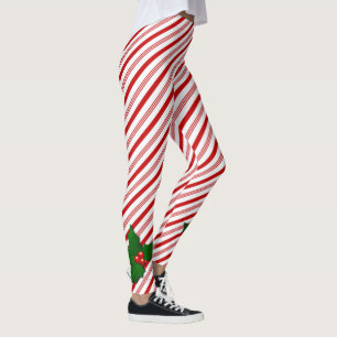Leggings Candy Cane con Holly - Piernas
