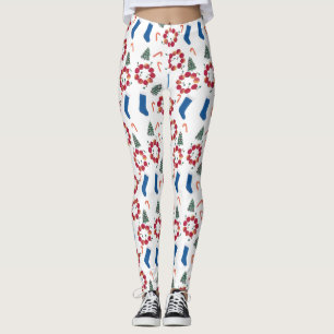 Leggings Candy Canes navidad Árboles de almacenamiento vaca
