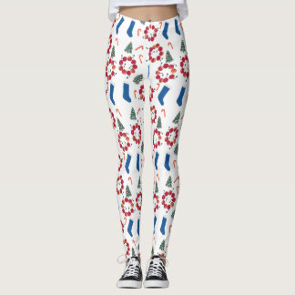 Leggings Candy Canes navidad Árboles de almacenamiento vaca