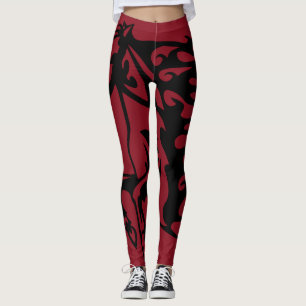 Leggings Candy Red Pony Horse Bronco Stallion Line Art