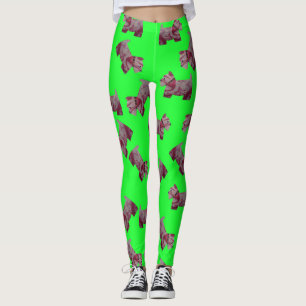 Leggings Candy Swirl Scottie Fondo verde Terrier