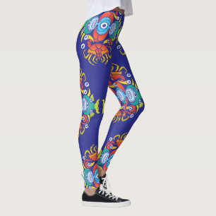 Leggings Cangrejos, peces y octopuses para un patrón de ver