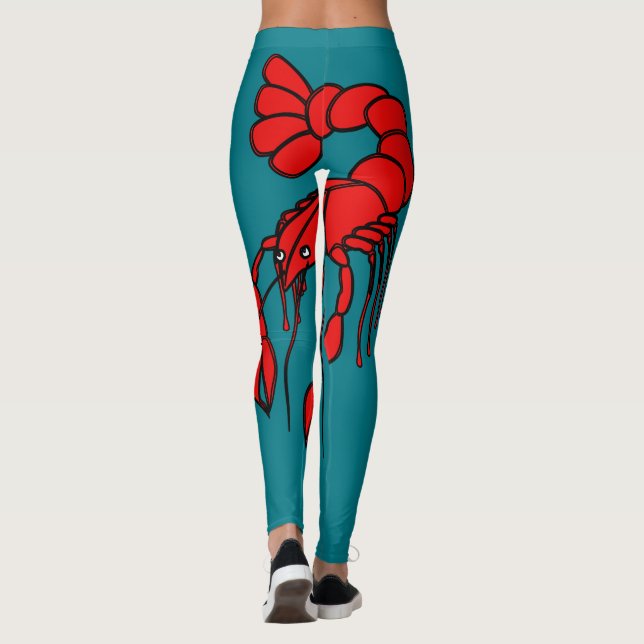 Leggings Cangrejos rojos gigantes de la diversión (Reverso)