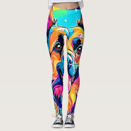 Leggings Cañón vibrante: amor feliz de los cachorros