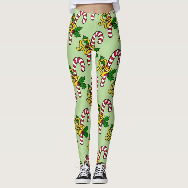 Leggings Cañones de Candy Blanco Rojo Curado Navidades verd (Anverso)