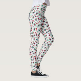 Leggings Cañones de golosinas y holly festivos