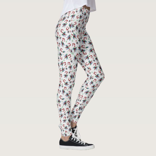 Leggings Cañones de golosinas y holly festivos (Derecha)