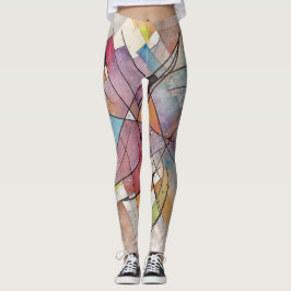 Leggings CANTATA en PASTEL MAJOR Abstracto acuarela de arte
