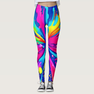 Leggings Caos colorido: pintura salpicada: arte abstracto
