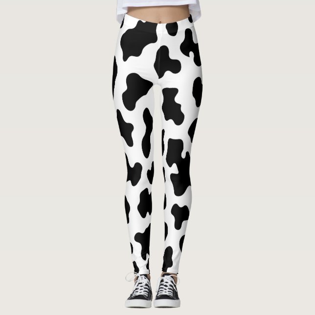 Leggings Capa de Vaca en Blanco y Negro (Anverso)