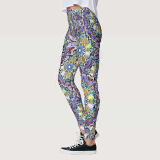 Leggings Capas de arte Doodle de estilo Mandala