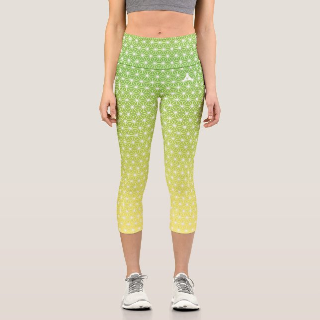 Leggings Capri 麻 の 葉 ASANOHA | Patrón KIMONO tradicional japonés (Anverso)