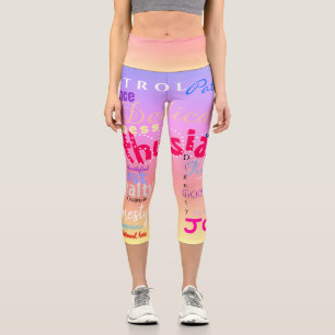 Leggings Capri 24 rasgos positivos Cualidades humanas Yoga HWCL