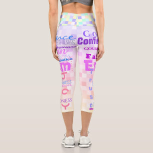 Leggings Capri 24 rasgos positivos personalizado de Cualidades Hu