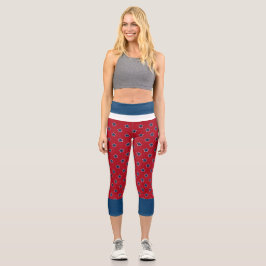 Leggings Capri 4 de julio: Capris de alto derroche de estrella ro