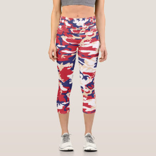 Leggings Capri 4 de julio, Día de la Independencia, Beige Camufla