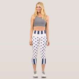 Leggings Capri 4 de julio Estrellas Azules Capris de alto derroch