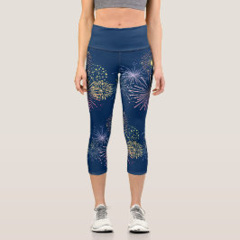 Leggings Capri 4 de julio patriótico Estados Unidos estrella fies