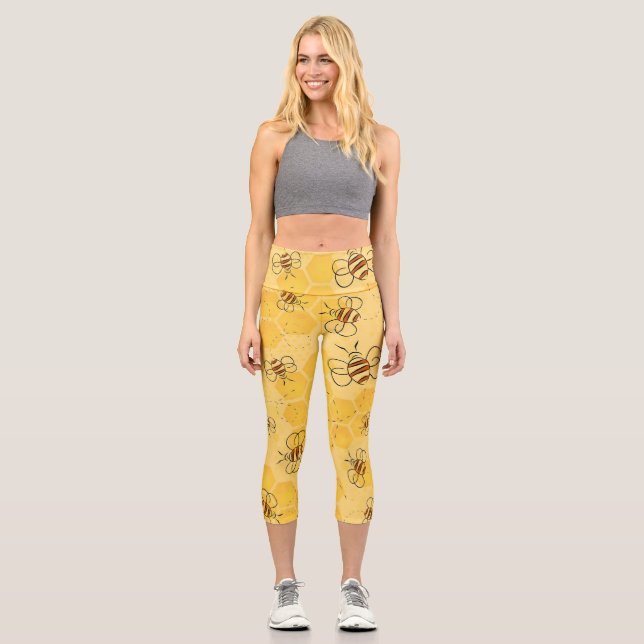 Leggings Capri Abeja Zumbando Abejas de Miel Lindas  (Anverso)