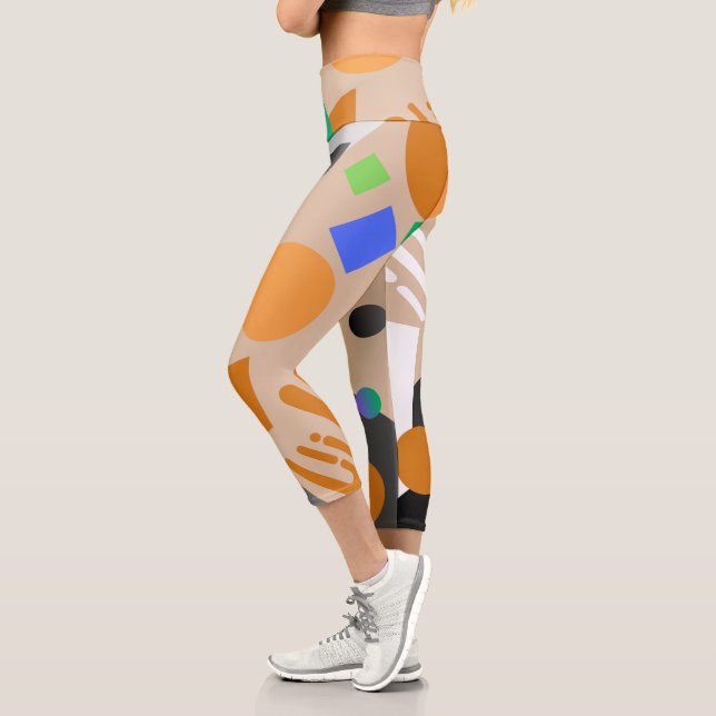 Leggings Capri Abreviado clásico, contemporáneo, beige y marrón (Izquierda)