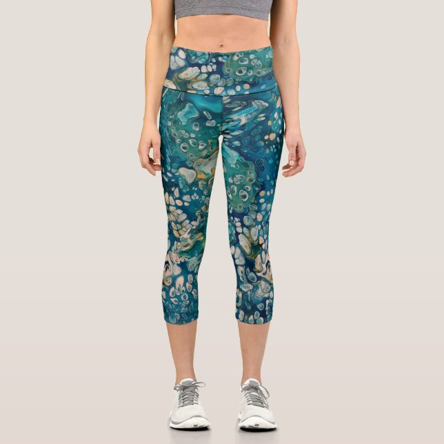 Leggings Capri Abstracción subacuática Fantasía (Anverso)