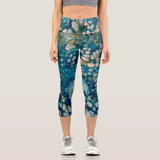Leggings Capri Abstracción subacuática Fantasía (Anverso)