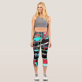 Leggings Capri Abstract Freedom – Custom High Waisted Yoga Capris