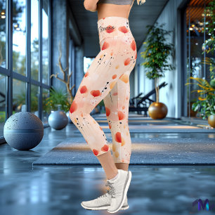 Leggings Capri Abstract Leggencias florales con tonos cálidos