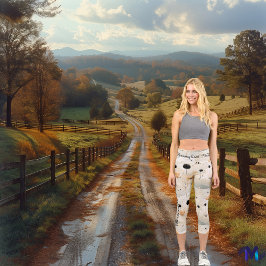 Leggings Capri Abstract Leggencias florales con tonos suaves