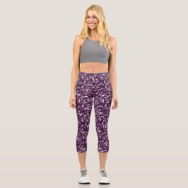 Leggings Capri Abstract Purple Capris for Any Occasion