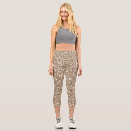 Leggings Capri Abstract Taupe Capris for Any Occasion