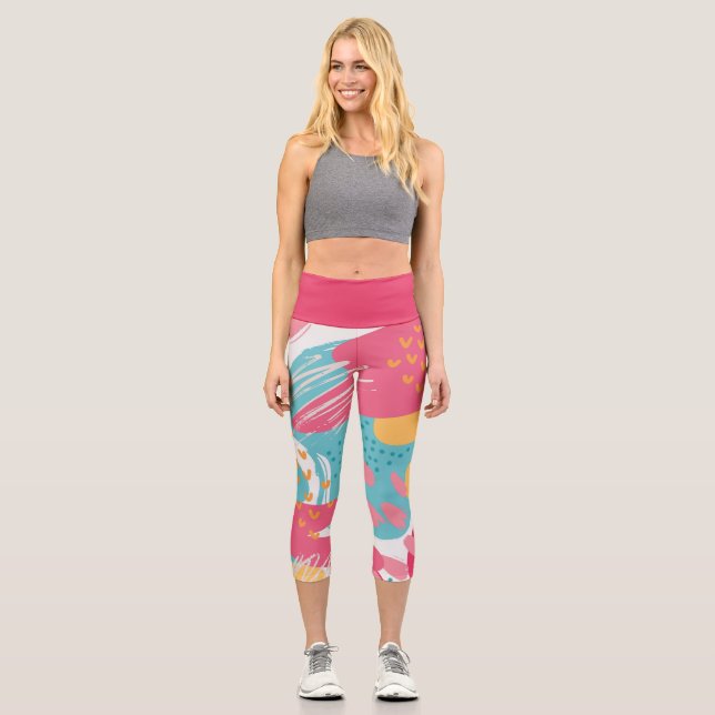Leggings Capri Abstracto Colorido (Anverso)