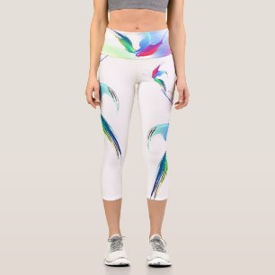 Leggings Capri Abstracto de la barra de pintura de mariposa arco