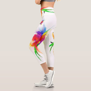 Leggings Capri Abstracto Paint Splatt Rainbow Lorikeet