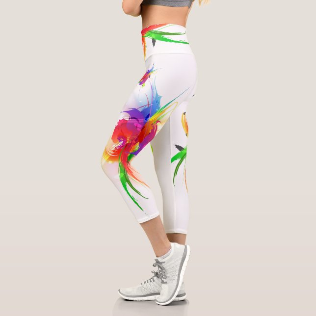 Leggings Capri Abstracto Paint Splatt Rainbow Lorikeet (Izquierda)