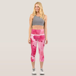 Leggings Capri Abstracto Rosa sobre Rosa