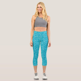 Leggings Capri Abstractos Azul Turquesa
