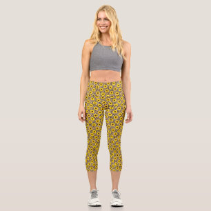 Leggings Capri Acento de impresión de leopardo de cheta salvaje