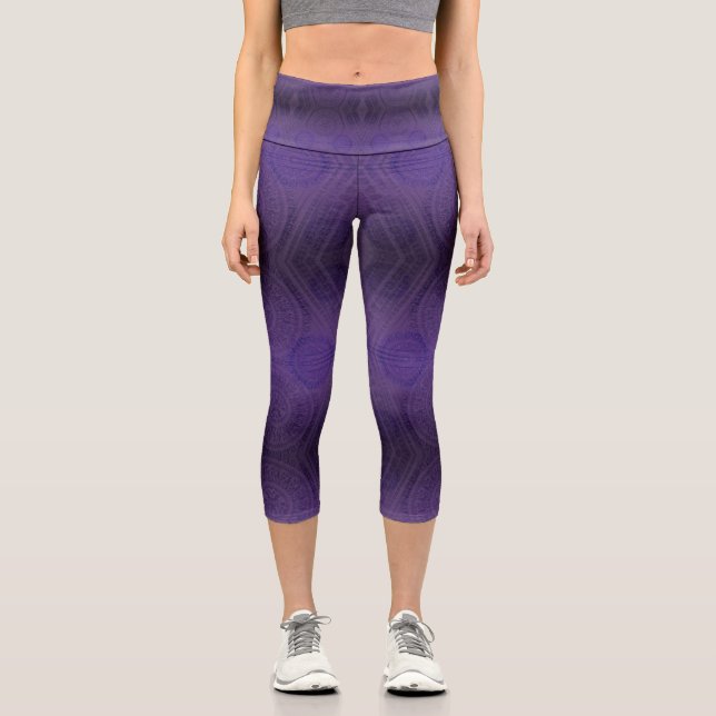 Leggings Capri Aceptación | Medallones de Meditación Violeta (Anverso)