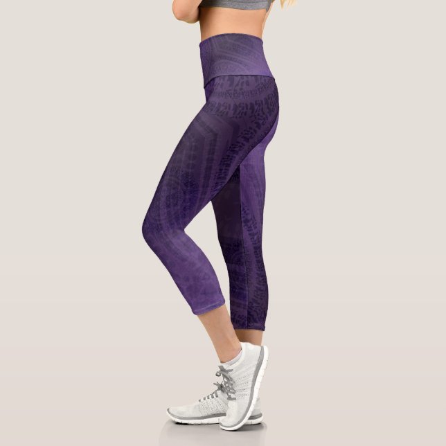 Leggings Capri Aceptación | Medallones de Meditación Violeta (Izquierda)