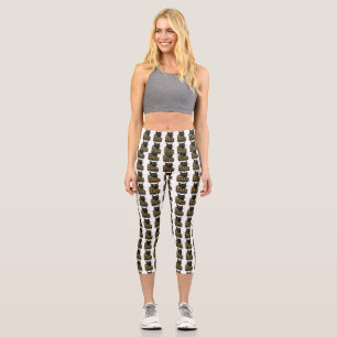 Leggings Capri Actitud de Gato Negro Antiguo