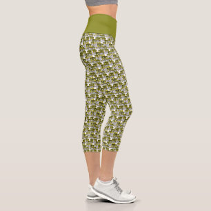 Leggings Capri Activate My Heart Pattern Silver