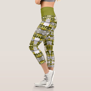 Leggings Capri Activate My Heart Pattern Silver