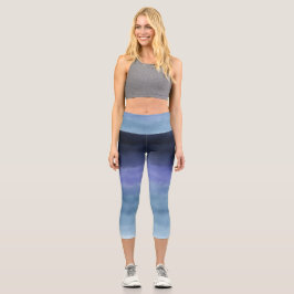 Leggings Capri Acuarela morada azul moderna