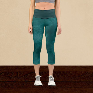 Leggings Capri Acuarela Oscura Aqua Capris Alta Deshuida