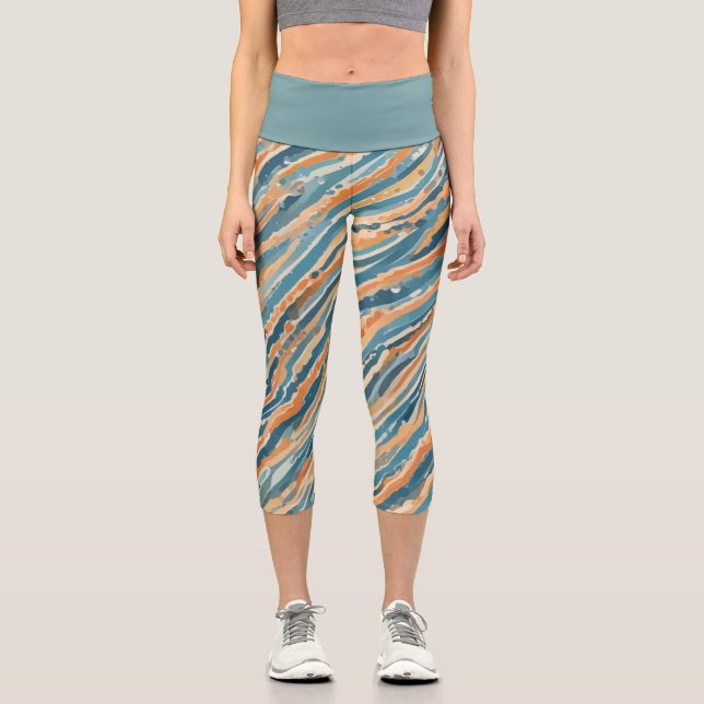 Leggings Capri Acuarelas besadas por el sol (Anverso)
